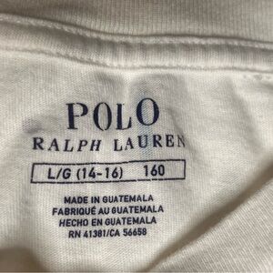 Big Boys Polo by Ralph Lauren White with Paint Splat Kids Short Sleeve Tee